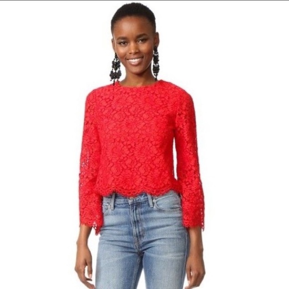 Weekend Sale! Alice + Olivia Pasha Bell Sleeve Lace Blouse
